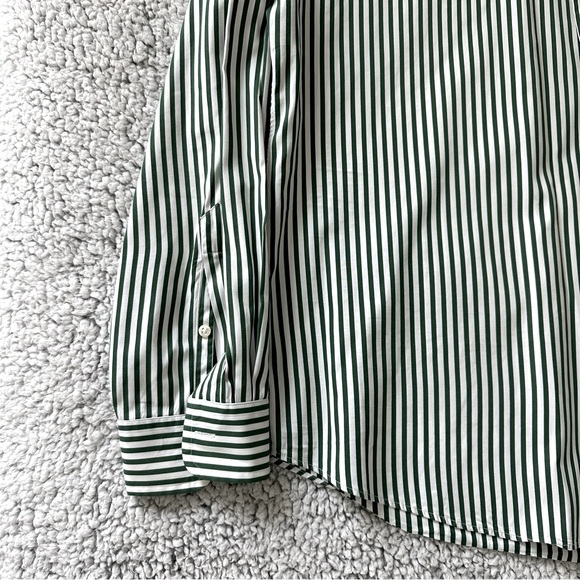 Ralph Lauren green & white stripe button down long sleeve collared shirt size XL - Picture 5 of 10